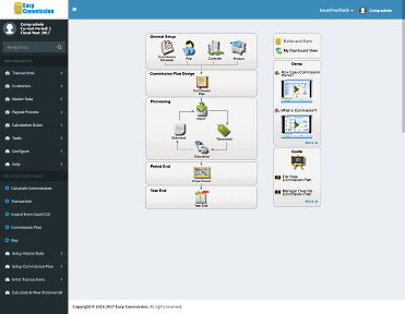 Easy-Commission Application Home page