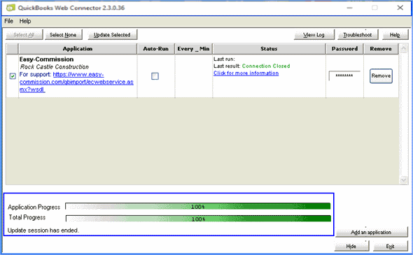 Progress of Exporting Data From QuickBooks®