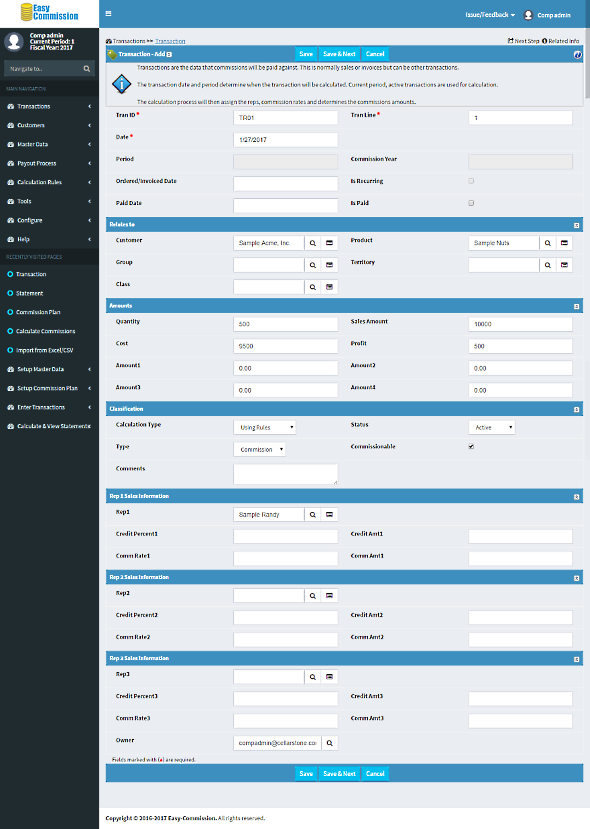 Transaction Detail Page