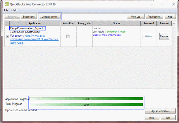 Progress of Exporting Data From QuickBooks®